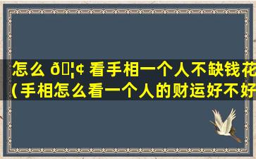 怎么 🦢 看手相一个人不缺钱花（手相怎么看一个人的财运好不好）